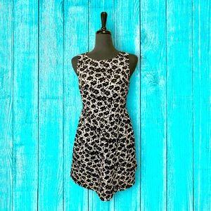 Black and White Daisy Floral Charming Charlie Dress